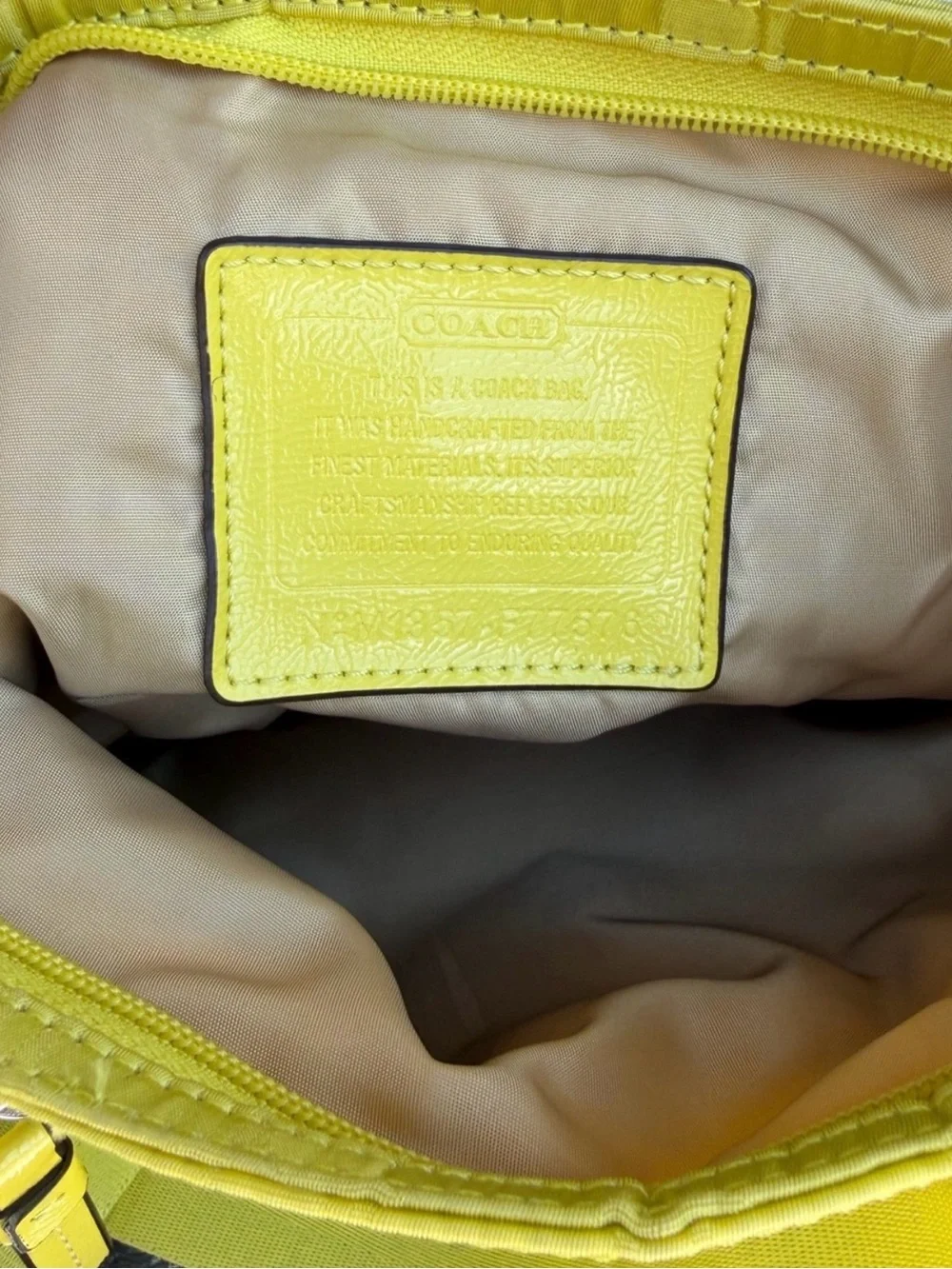 COACH Yellow Signature Nylon Crossbody Bag